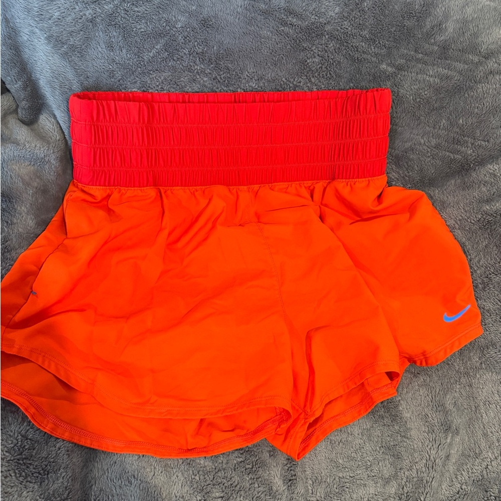 Nike Women's Red and Orange Athletic Shorts